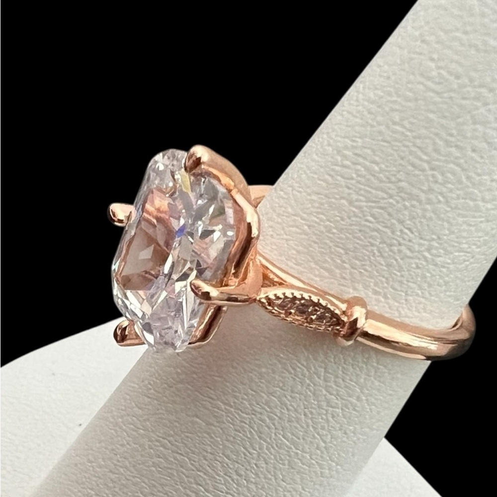 Rose Gold Over Silver Statement Ring - image 3